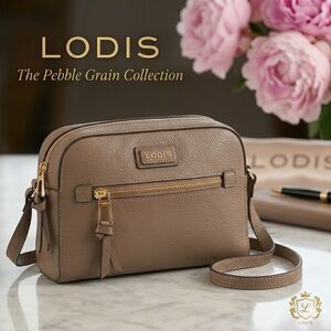 Lodis "Charlotte" Pebble Leather Crossbody – Taupe